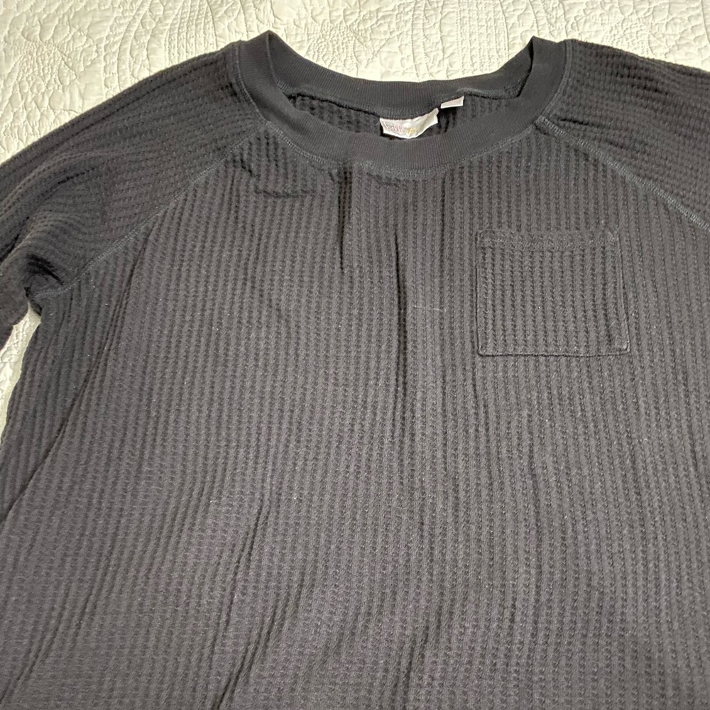 Belle by Kim gravel waffle knit sweatshirt- 2x black